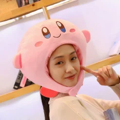 Bonnet rose en peluche Kirby
