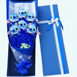Bouquet de fleurs avec peluche Stitch gentleman