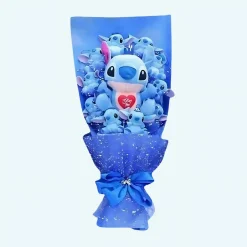 Bouquet de peluches Stitch avec motif I love you