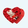 Coffret cadeau coeur en savon avec ours en peluche