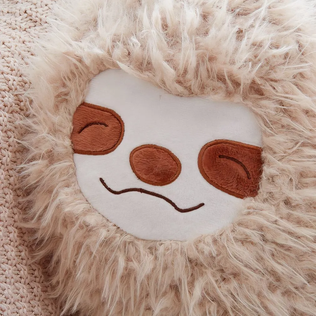 Coussin en peluche paresseux en forme de cœur pour enfants