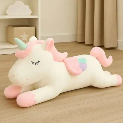 Coussin peluche licorne