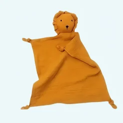 Doudou lion en mousseline et coton