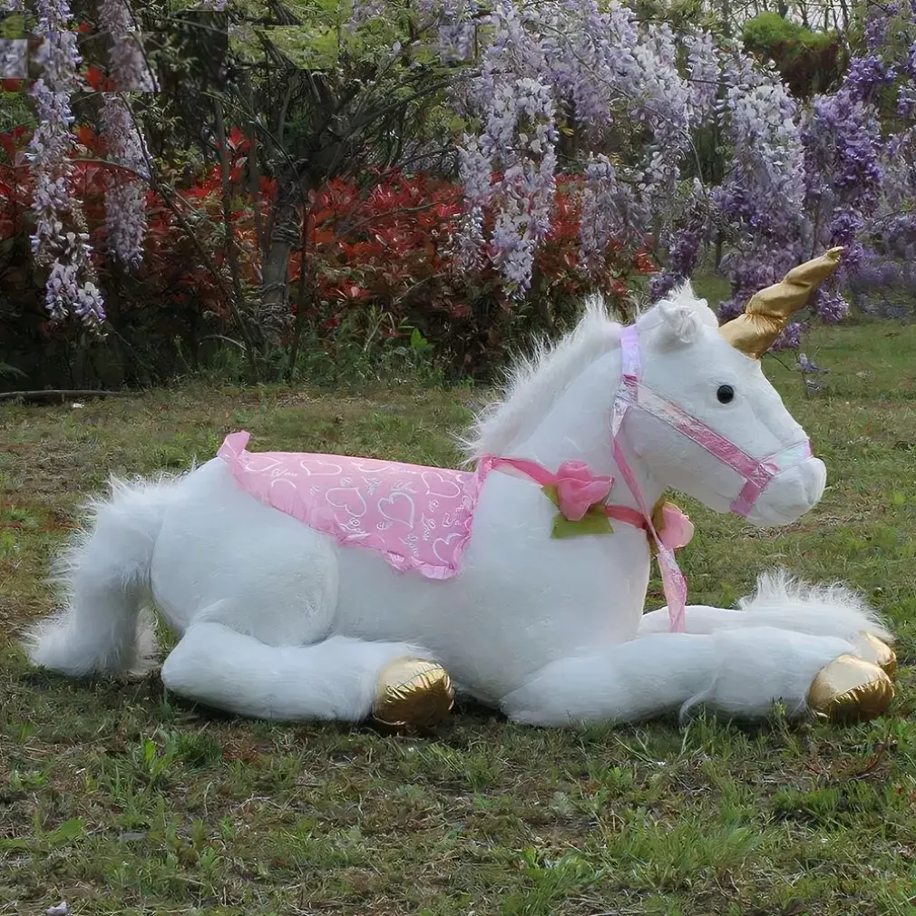 Grande peluche licorne cheval blanc