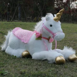 Grande peluche licorne cheval blanc
