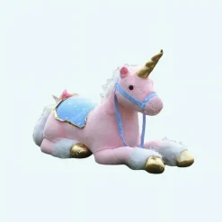 Grande peluche licorne cheval rose