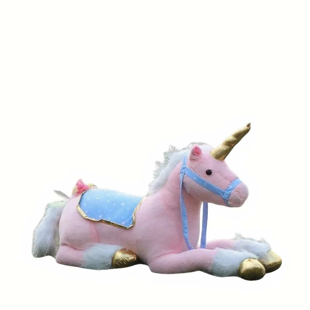 Grande peluche licorne cheval rose