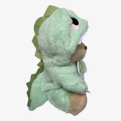 Nino – L’ours en peluche articulé fait main avec son déguisement de dinosaure – Ourson à habiller