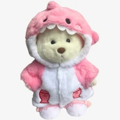Nino – L’ours en peluche articulé fait main avec son déguisement de requin