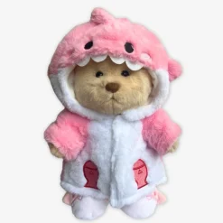 Nino – L’ours en peluche articulé fait main avec son déguisement de requin