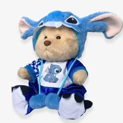 Nino – L’ours en peluche articulé fait main avec son déguisement Stitch