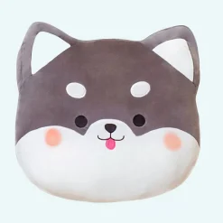 Oreiller en peluche tête de chat pour enfants
