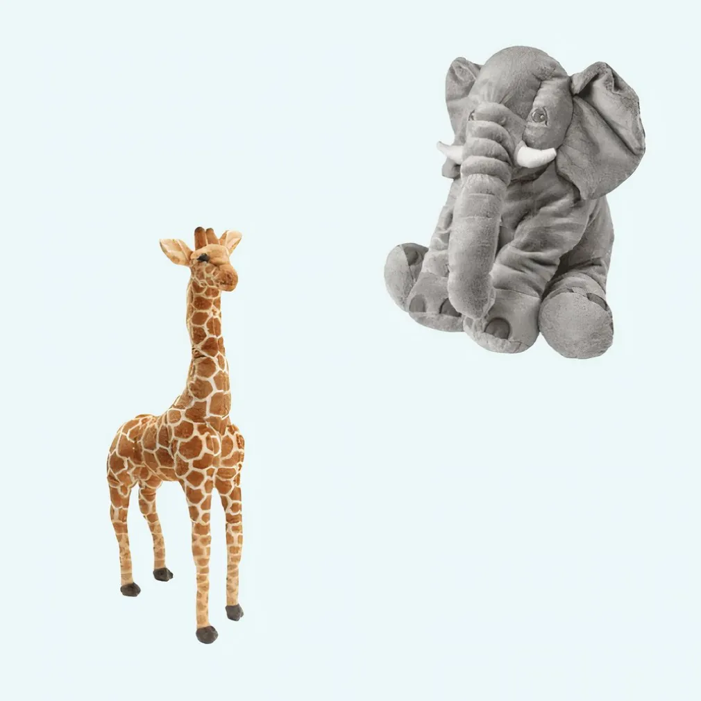 Pack animaux de la savane éléphant et girafe