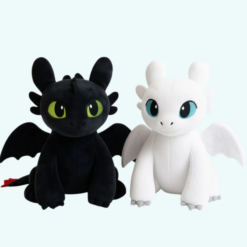 Pack de peluche Dragon Krokmou noir + Furie Eclair