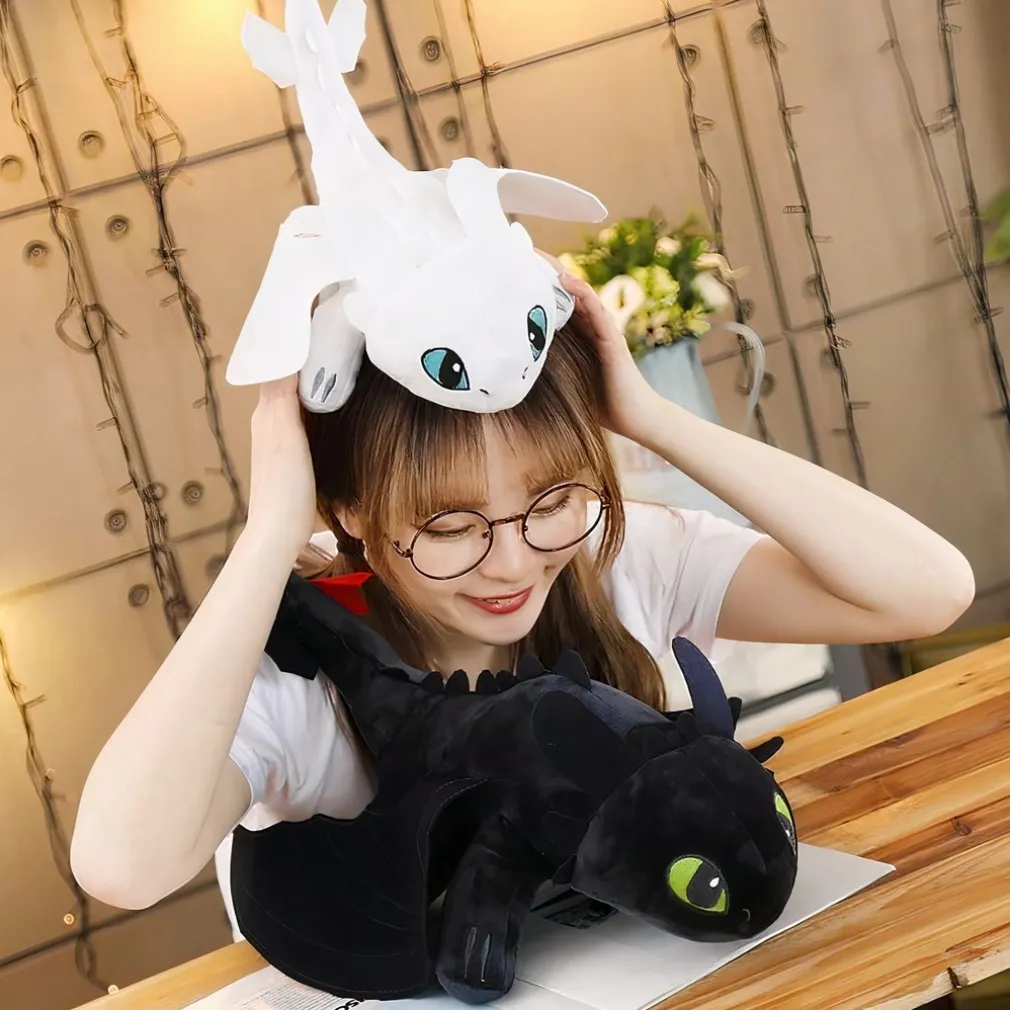 Pack de peluche Dragon Krokmou noir + Furie Eclair