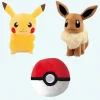 Pack pokéball + peluche pikachu mignon + evoli 20cm