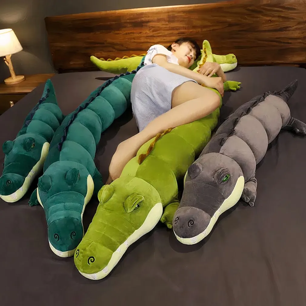 Peluche alligator bleu géante