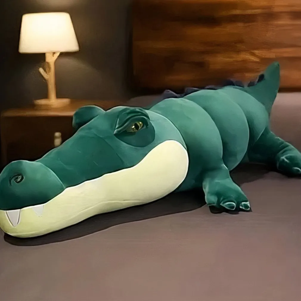 Peluche alligator bleu géante