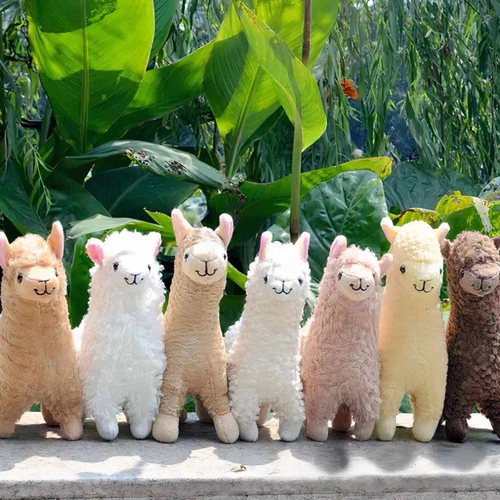Peluche alpaga à poils longs