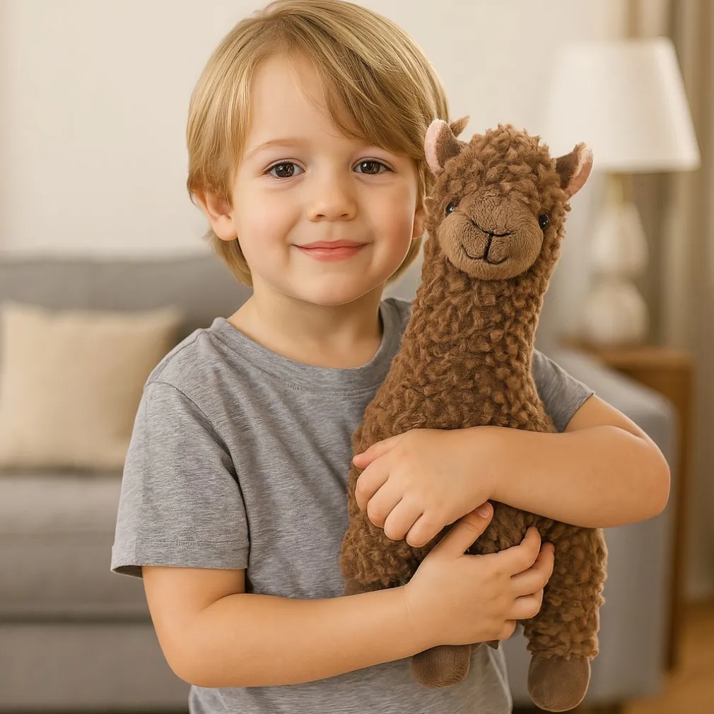 Peluche alpaga à poils longs