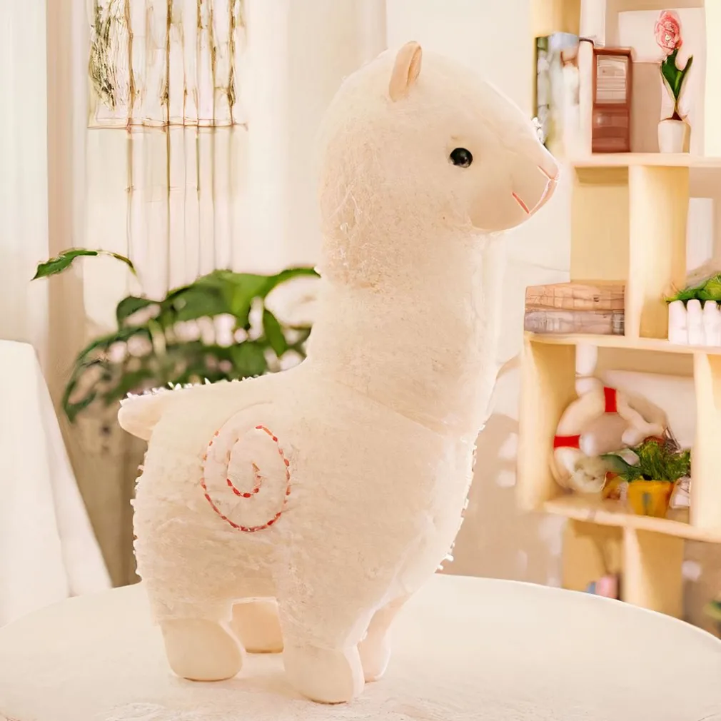 Peluche alpaga à robe colorée