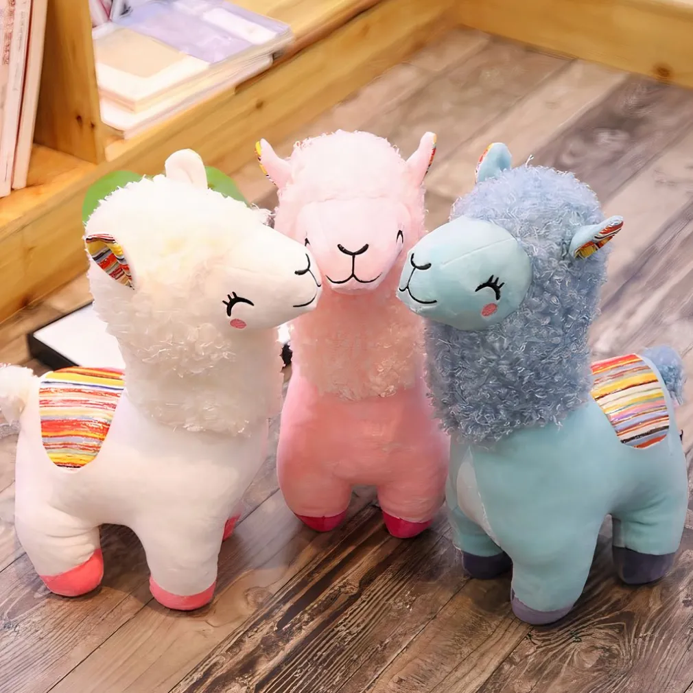 Peluche alpaga souriant et coloré