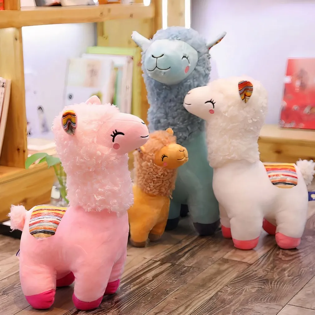 Peluche alpaga souriant et coloré
