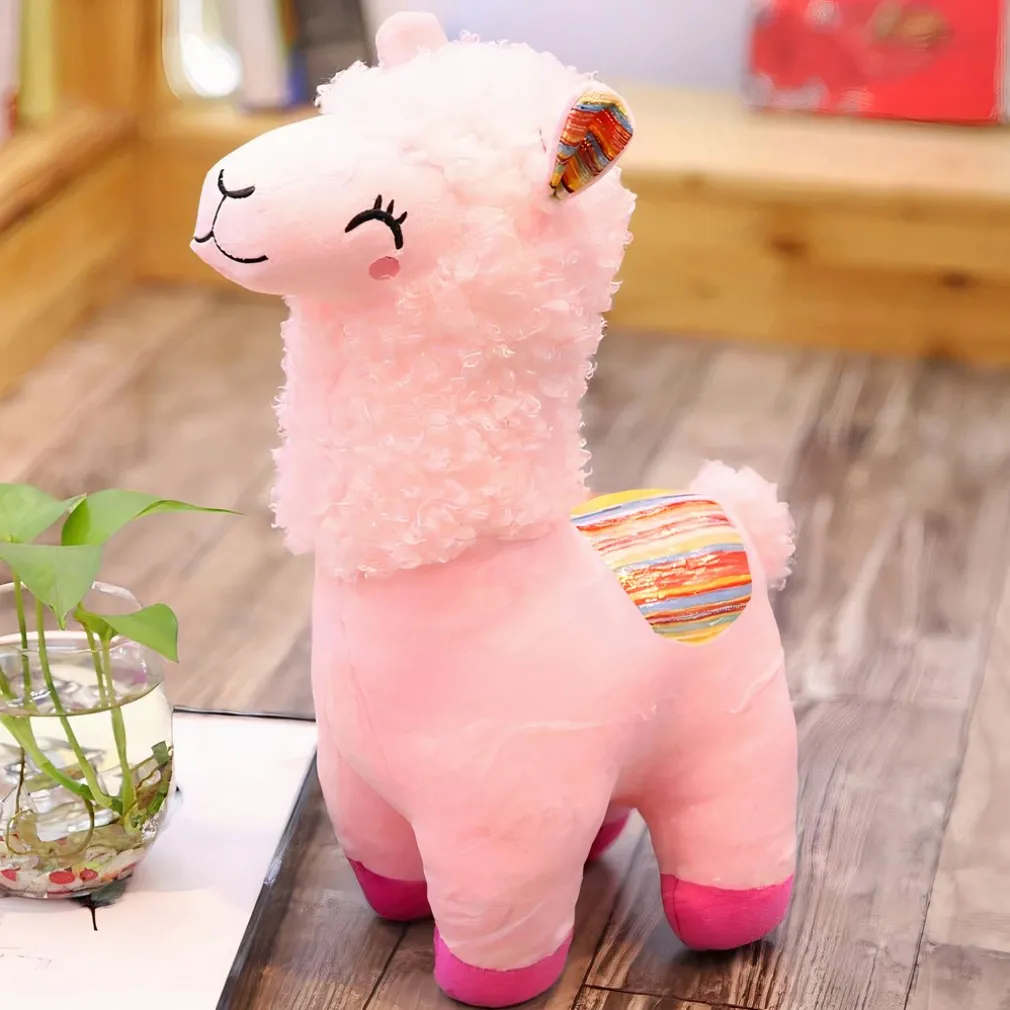 Peluche alpaga souriant et coloré