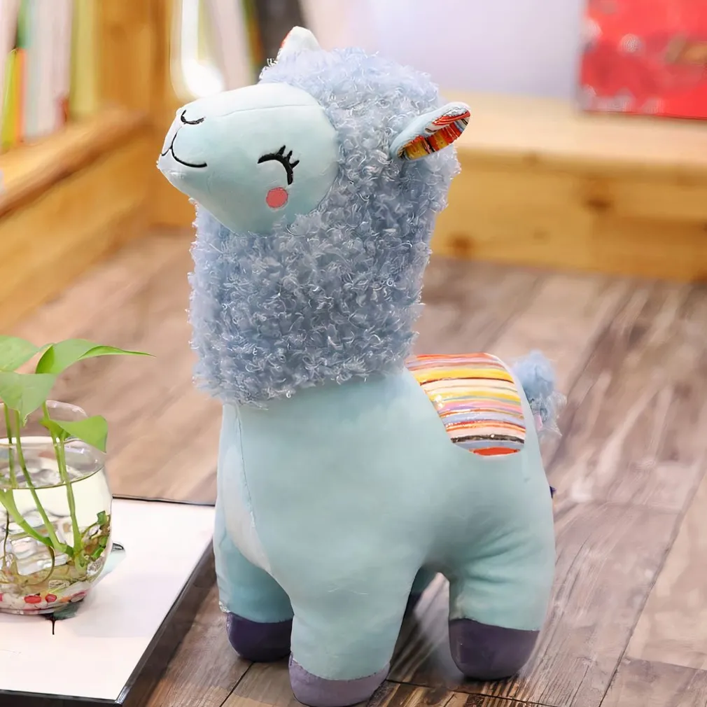 Peluche alpaga souriant et coloré