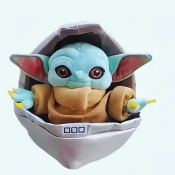 Peluche Baby Yoda dans son berceau