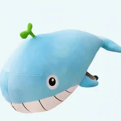 Peluche baleine bleue pastel, le plus doux des oreillers