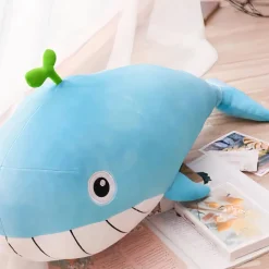 Peluche baleine bleue pastel, le plus doux des oreillers