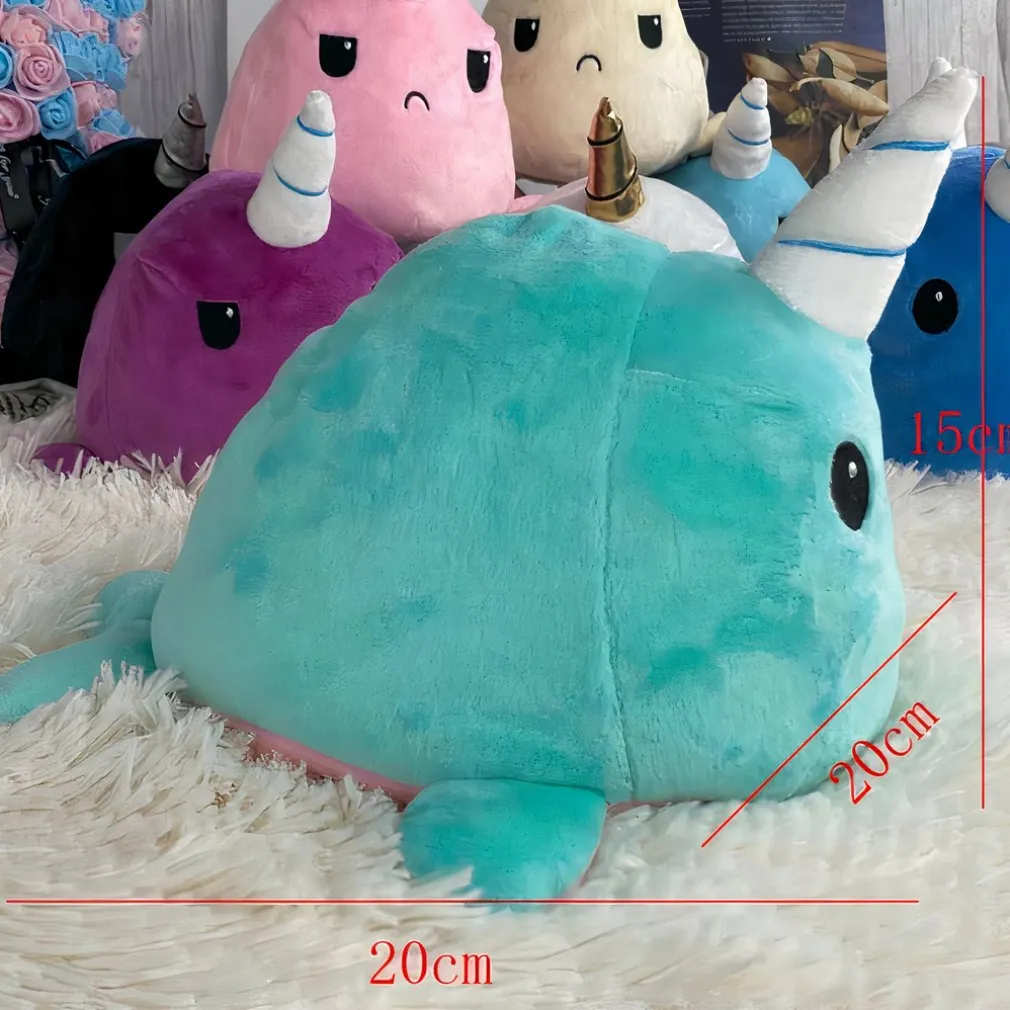 Peluche baleine licorne blanche