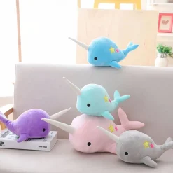 Peluche baleine licorne bleue foncée