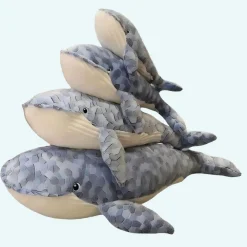 Peluche baleine mosaïque bleu