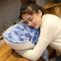 Peluche baleine mosaïque bleu