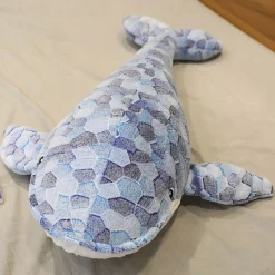 Peluche baleine mosaïque bleu