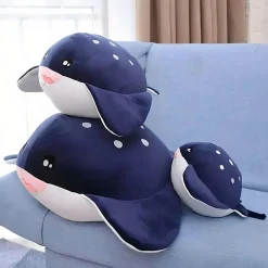 Peluche baleine noire, jouet tout doux