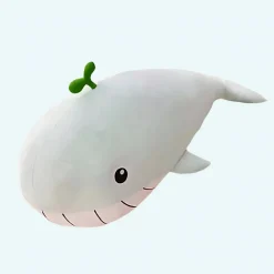 Peluche baleine vert pastel, le plus doux des oreillers