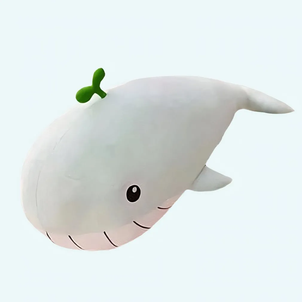 Peluche baleine vert pastel, le plus doux des oreillers