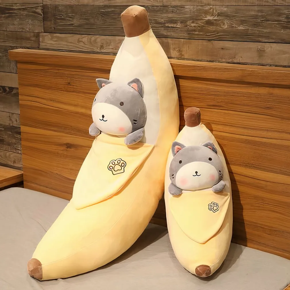 Peluche banane Shiba Inu