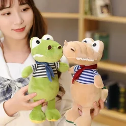 Peluche bébé crocodile grise