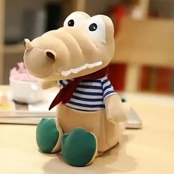 Peluche bébé crocodile marron