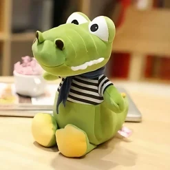 Peluche bébé crocodile verte