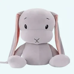 Peluche bébé lapin gris