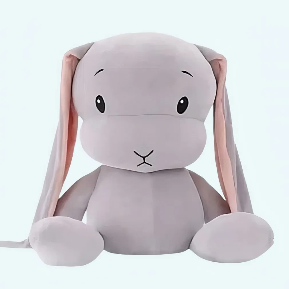 Peluche bébé lapin gris