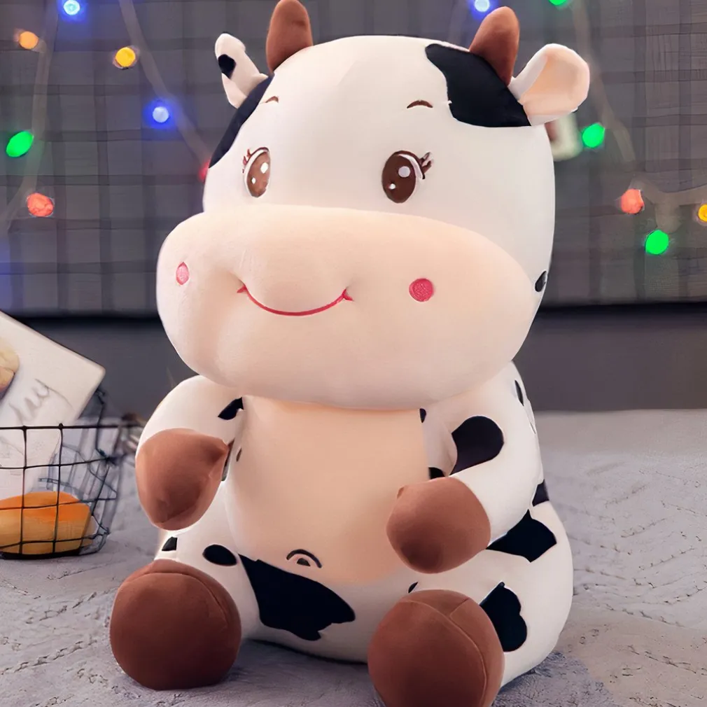 Peluche bébé vache brodé