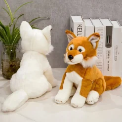 Peluche blanche renard chien adorable