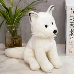 Peluche blanche renard chien adorable