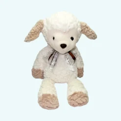 Peluche bouillotte sèche micro-ondable agneau blanc